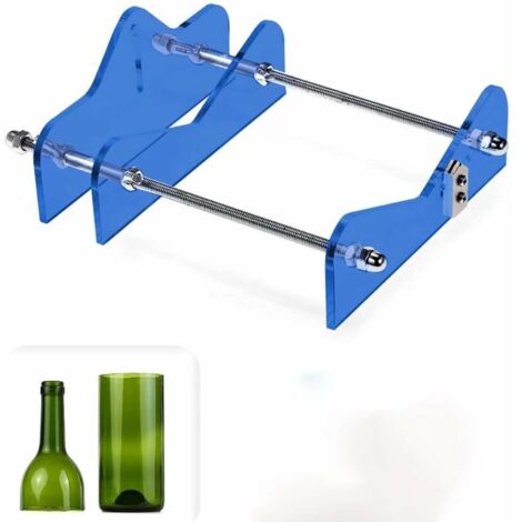 Outil De Coupe De Bouteille En Verre Professionnel,Vin,Bière,Découpeur de Bouteilles en Verre pour Différentes Tailles et Formes, Acrylique et en Métal Matériel (bleu)