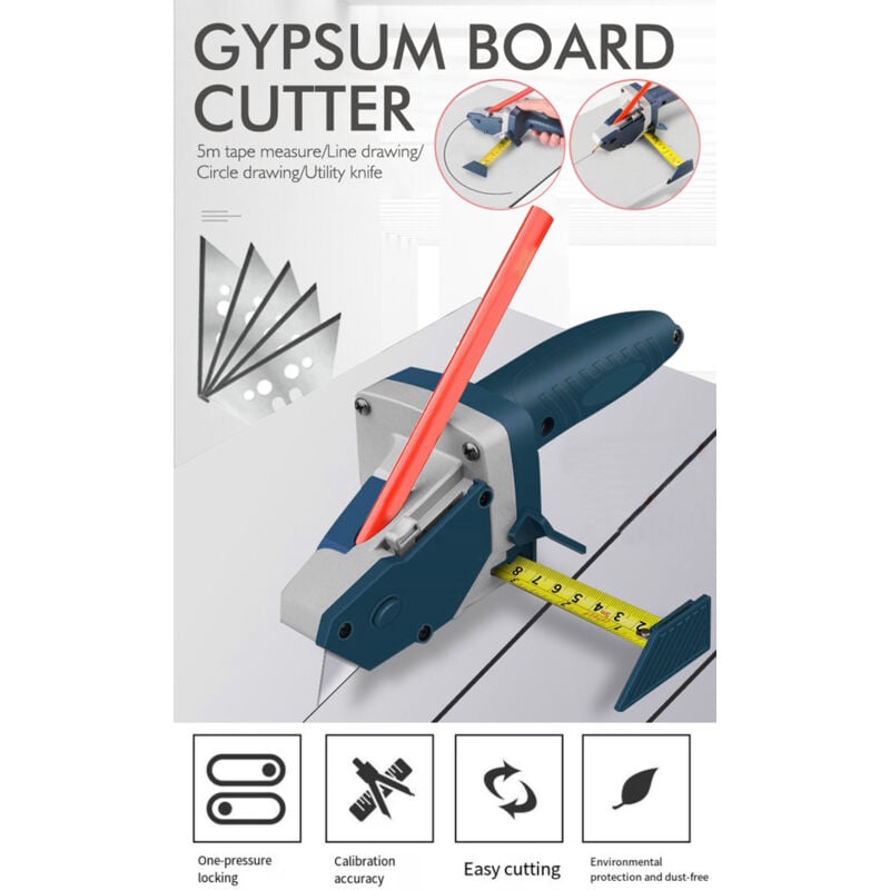 Rnemitery - Outil de coupe de plaques de plâtre Outil d'artefact de coupe de plaques de plâtre avec échelle aussi