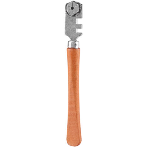 Outil de coupe-verre professionnel à six lames de 130 mm avec manche en bois