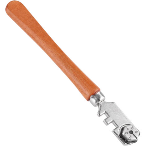 Outil de coupe-verre professionnel à six lames de 130 mm avec manche en bois