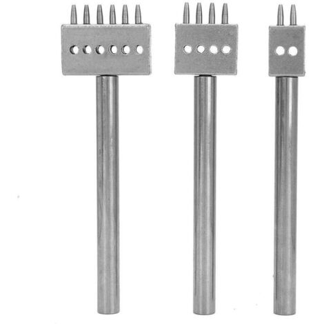 Outil de couture du cuir avec embouts à griffes de différentes tailles, ensemble de 3 outils de perforation pour laçage, couture et travaux manuels en cuir (5 mm).