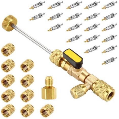 Outil de démontage de noyau de valve, raccord système 1/4, outil de réparation de conduites de climatisation pour techniciens CVC