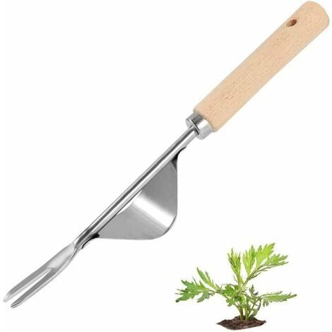 READCLY Outil de Désherbage à La Main, Outil de Fourche Jardinage, Désherbeur à Main Jardin, Jardinage Durable Acier Inoxydable Extracteur Mauvaises Herbes Manuel pour Désherber, Éliminer Les Pissenlits