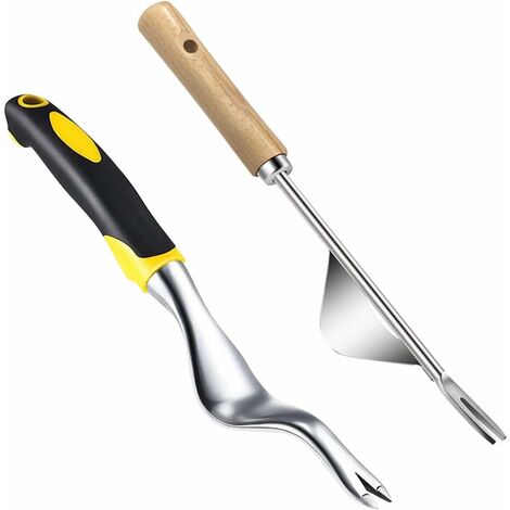 Outil De Désherbage Manuel, 2 Pièces Outil de Suppression de Pissenlit de Désherbeur à Main, Extracteur de Mauvaises Herbes Jardin avec Poignée en Antidérapant