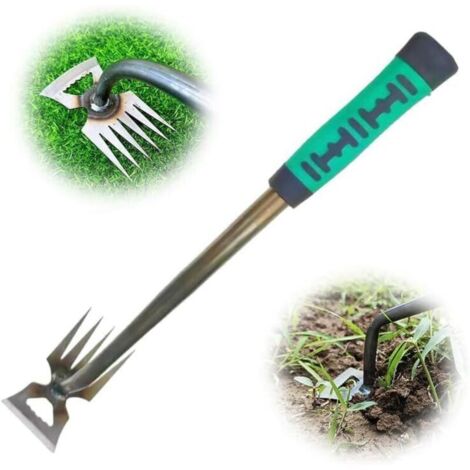 Outil de désherbage, Outil de désherbage en acier au manganèse durable, Outil manuel multifonctionnel pour le désherbage de jardins et de terrains (5 dents)