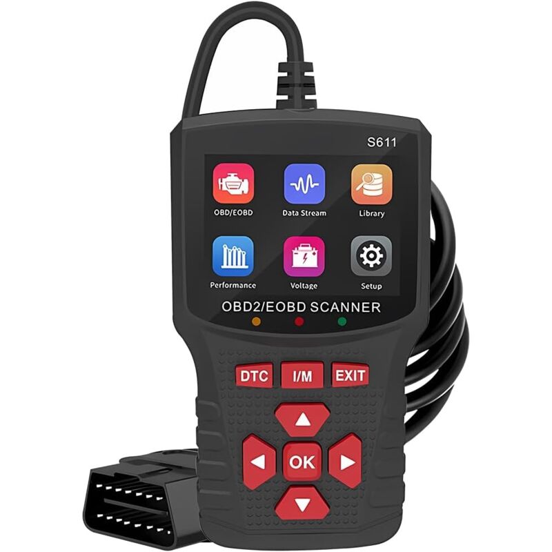Outil de diagnostic automobile avec scanner OBD2, lecteur de code de contrôle de véhicule avec fonction de préparation I/M et plus, scan de