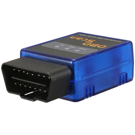 Outil de diagnostic OBD II bleu avec connexion Bluetooth pour iOS, Android et Windows.