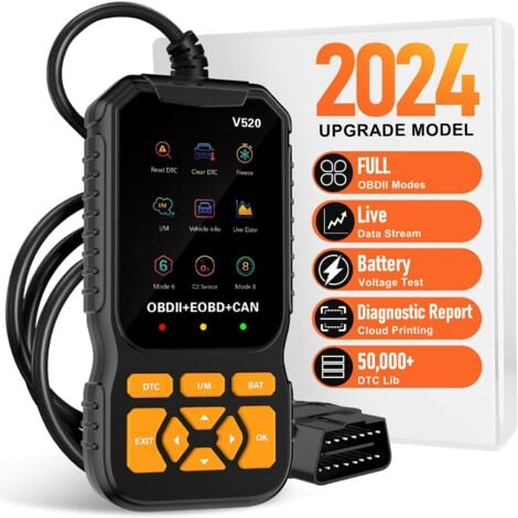 FITAGS Outil de diagnostic professionnel de scanner OBD2, lecteur de code d'éclairage moteur avec réinitialisation de l'outil de diagnostic de scanner de voiture OBDII/EOBD pour toutes les voitures