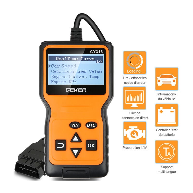 Fei Yu - Outil de Diagnostic Voiture OBD2 Universel Lecteur de Code Valise Diagnostique Auto Scanner Diagnostic obdii Support Français