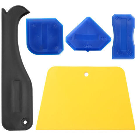 Outil de Dissolvant de Calfeutrage, Kit d'outils de Calfeutrage 5 Pièces Kit de Grattoir d'épandeur de Mastic en Plastique Outil de Retrait de Coulis Outil d'embellissement de