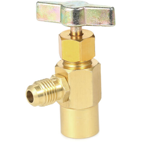 Outil de distribution pour bidon de réfrigérant R134A/R-134 pour climatisation automobile : robinet en aluminium à filetage ACME 1/2".