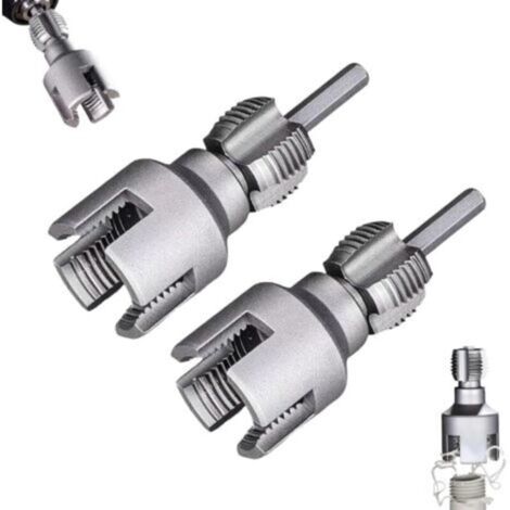 Outil de Filetage Interne et Externe 2 en 1, Kit D'outils de Filetage de Tuyau, Coupe-Filetage Interne Externe, Taraud Fileté de Tuyau, Taraud Intégré 1/2" 3/4", pour Tuyaux en PVC PPR