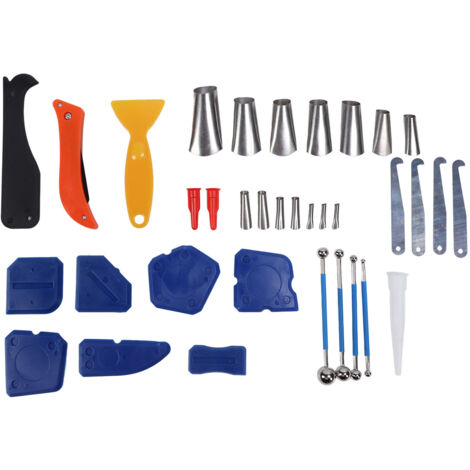 Outil de Finition pour Joints de Salle de Bain - Lame Grattoir et Buse pour Scellant Vitre