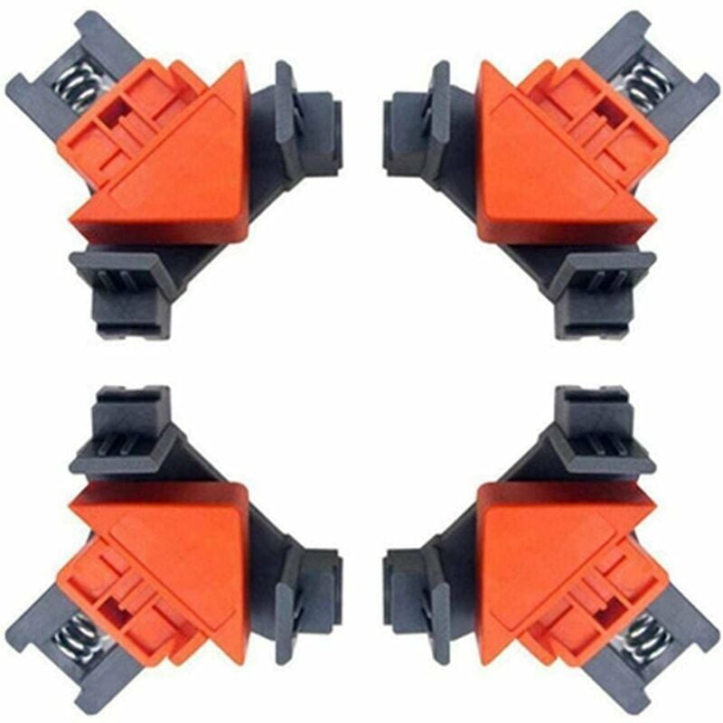 Outil de fixation de pince de cadre photo à pince à 90 ° pour le travail du bois (pince à angle droit (lot de 4)) adapté à la salle d'outils de