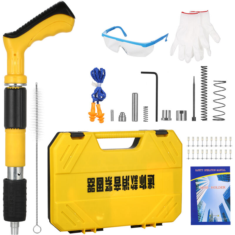 Decdeal - Outil de fixation murale à clous Pistolet à clous haute pression Pistolet à clous manuel en acier Force réglable avec 20 clous pour le