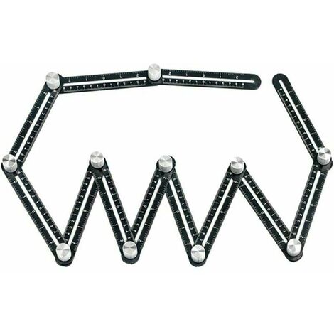 Outil de gabarit d'angle 12 cts en alliage d'aluminium - Rgle de mesure multi-angles - Rgle pliante - Outil de positionnement d'angle pour brique, carrelage, bois