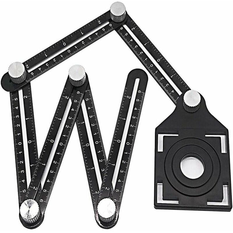 Outil de gabarit multi-angle règle de mesure règle en alliage d'aluminium multifonctions souverain règle poreuse outil de rapporteur, outil de