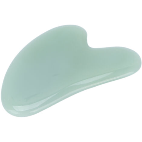 Outil de Gua Sha en Pierre de Jade Naturel pour Massage Facial, Forme Cœur en Jade Vert Pêche