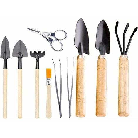 16 pièces bonsaï outils cisailles de jardin, cisailles pliantes, mini  râteau, ensemble