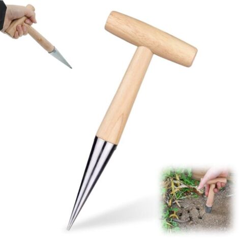 Outil de jardinage pour arracheuse de graines, marron, 1 arracheuse de graines manuelle, outil pour semer les bulbes
