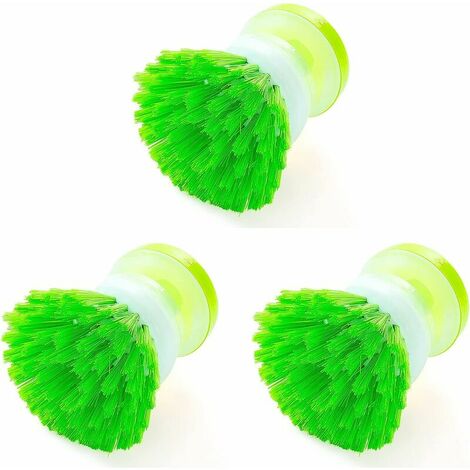 Outil de Lavage de Vaisselle Outil de brosses de Distributeur de Savon Brosse à Main avec Distributeur de détergent pour Lave-Vaisselle Nettoyage Casserole évier Casserole rinçage Nettoyage 3 pièces