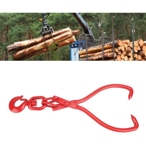 Outil de Levage de Bûches 16 Pouces avec Pince à Bois et Crochet pour Transport et Déplacement Facile -KZQ