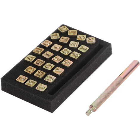 Outil de marquage du cuir, lettres majuscules de 6 mm, pour loisirs créatifs.