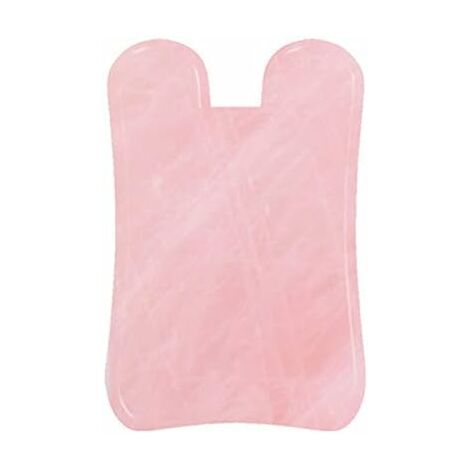 Outil de massage concave en quartz rose Gua Sha - Outil de massage 100 % véritable jade - Pierre naturelle pour le visage et les yeux