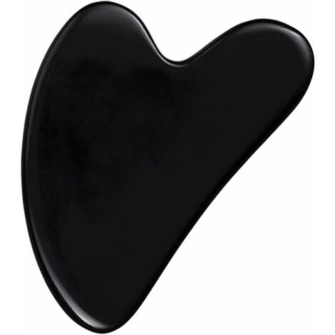 Outil De Massage Gua Sha, Planche De Guasha En Obsidienne Noire Pour Le Visage Et Le Corps, Outil Facial En Pierre De Jade Naturelle Gua Sha, Masseur De Visage Pour La Thérapie D'Acupuncture Tradition