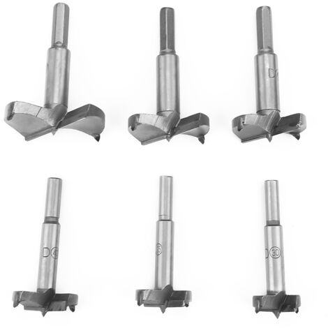 Outil de menuisier: 6pcs à Haute Résistance en Acier à Forte Forage à Bit Plat pour le Travail du Bois, 30-60 Mm