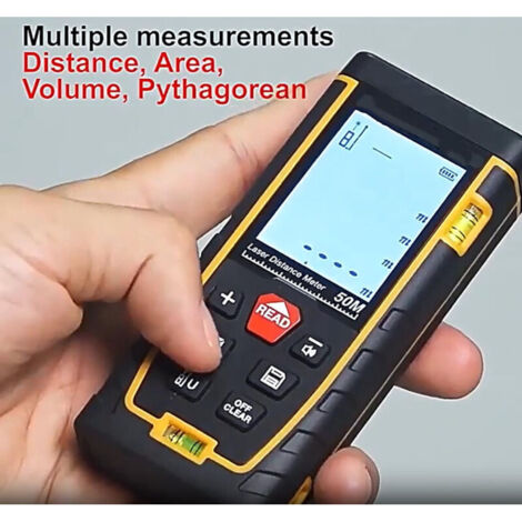 Outil de mesure à distance au laser 0-70 m Outil de mesure de plage en mètre/pouces/pieds Longueur Surface Angle Niveau à bulle
