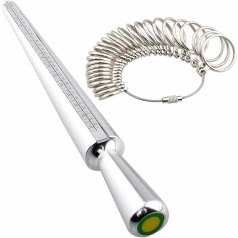 Outil de mesure baguier, baguier 4 tailles, mandrin en métal et ensemble d'outils de mesure de la taille des doigts