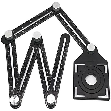 Outil de mesure d'angle en alliage d'aluminium à six faces-règle d'angle universelle-localisateur d'ouverture universel-mise à niveau de la règle en alliage d'aluminium-outil de mesure multi-angle tou