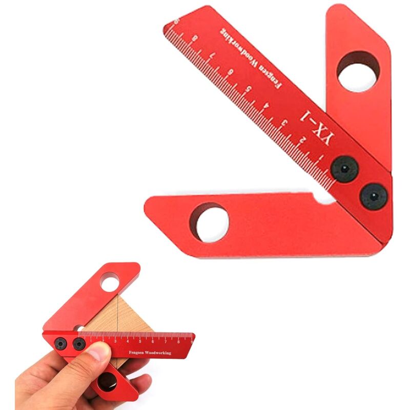 Outil de mesure de centrage pour le travail du bois - 45/90 degrés - Jauge de ligne à angle droit - Outil de mesure du travail du bois (S)