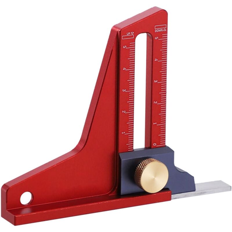 Outil de mesure de la hauteur et de la profondeur en aluminium polyvalent facile à lire pour les travailleurs du bois