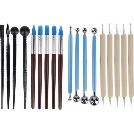 Outil de modélisation en céramique Ensemble d'outils de modélisation en pâte polymère Outil en pâte polymère Outil de modélisation Outil de sculpture Outil en céramique Kit de sculpture avec sac de ra