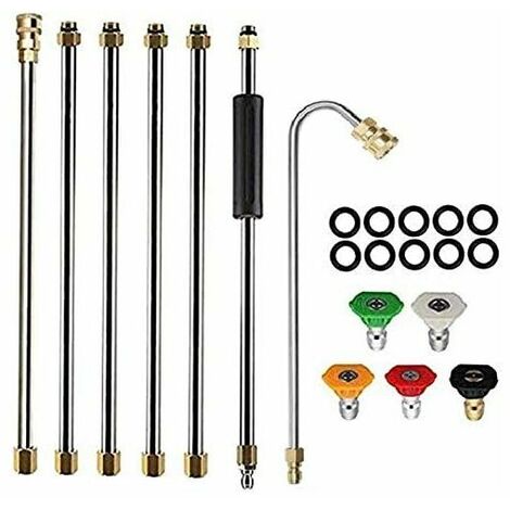 Outil de Nettoyage de GouttièRe Laveuse à Pression - Rallonges, Buse de Lance de Nettoyeur de Toit - 4000 Psi 5 Conseils, Accessoires de Lavage de Vitres, Laveuse à Pression