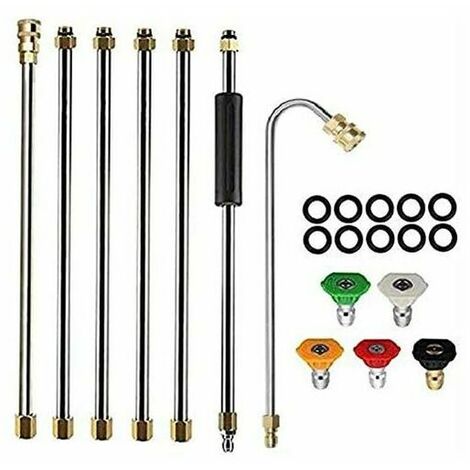 Outil de Nettoyage de GouttièRe Laveuse à Pression - Rallonges, Buse de Lance de Nettoyeur de Toit - 4000 Psi 5 Conseils, Accessoires de Lavage de Vitres, Laveuse à Pression