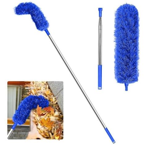 Outil de nettoyage de gouttières Brosse de 250CM - Pliable - Pour nettoyer feuilles/fenêtres