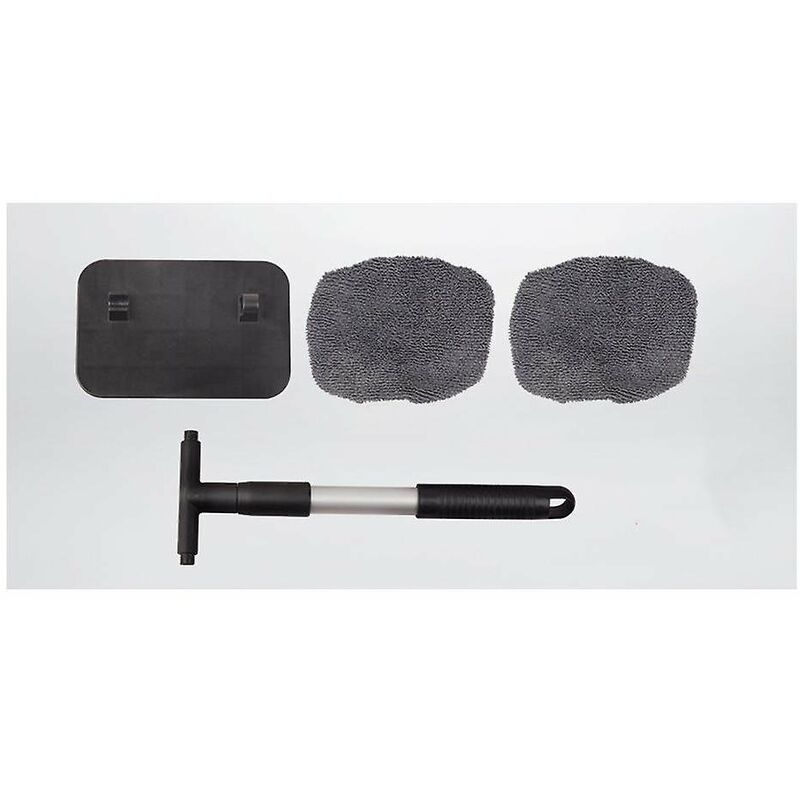 Outil de nettoyage de pare-brise pivotant, nettoyeur de vitres de voiture180 nettoyeur de pare-brise rotatif avec 2 pièces de capot en microfibre