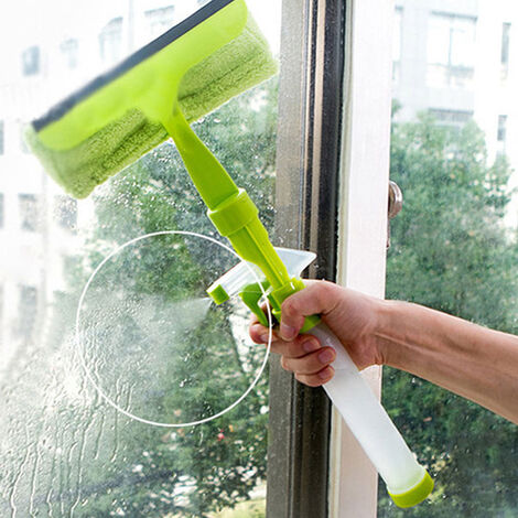 Outil de nettoyage de vitres à Double face, nettoyeur de vitres multifonctionnel, essuie-glace vaporisateur ménager,green
