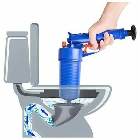 Outil de nettoyage des canalisations de toilettes obstruées déboucher l'évier de cuisine pompe à piston des toilettes tuyaux haute pression manuel avec 4 adaptateurs de douche