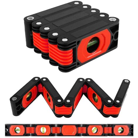 Outil de niveau pliable multifonction – Outils de mesure multi-angles pour le travail du bois – Règle de nivellement précis dans n'importe quelle position avec aimant (ABS)