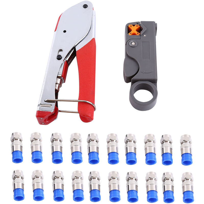 Eosnow - Outil de pince à sertir de fil de connecteur f de Compression de dénudeur de fil de cable Coaxial RG6/RG59