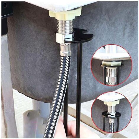 Outil de plomberie pour la réparation de cuisine, clé pour robinet d'évier, clé à quatre griffes pour tuyau de plomberie, outil pour clé de salle de bain