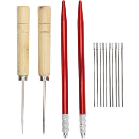 Outil de Pose de Cheveux pour Poupée DIY en Cuivre avec Manche en Bois, Accessoire de Coiffure pour Maison