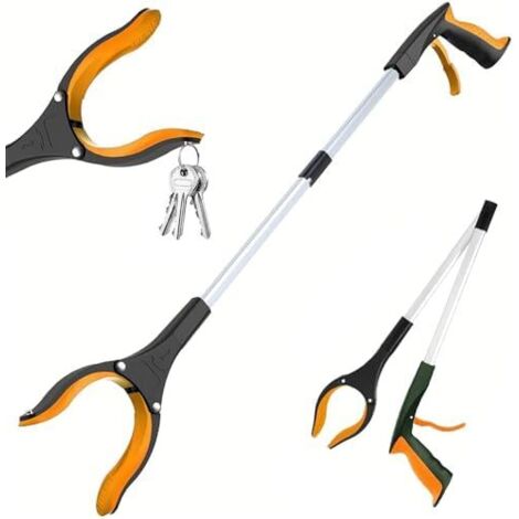 Outil de préhension pliable avec pointe magnétique pour adultes et personnes âgées (orange) -