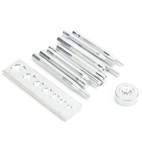 Outil de Presse à Main pour Boutons-Pression, Ensemble de Matrices et Poinçons pour Travail du Cuir DIY