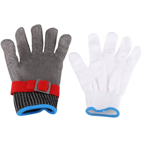 Outil de protection de boucher de travail de sécurité de gant résistant aux coupures de maille SS304 en acier inoxydable