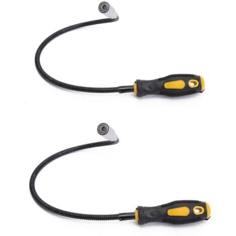 Outil de Ramassage - Barre Magnétique Flexible avec LED - 580 mm - Pince Magnétique - Force de Traction 8lb - Aimanté Ramasse